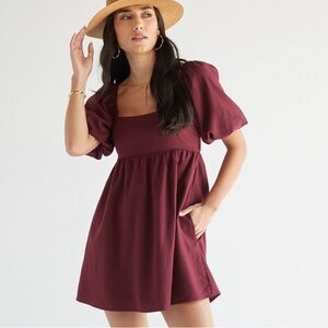 Francesca’s Linen Bow Back Dress